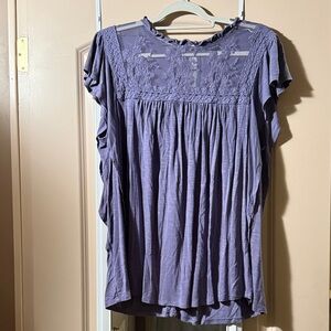 Torrid Purple Lace Detail Blouse